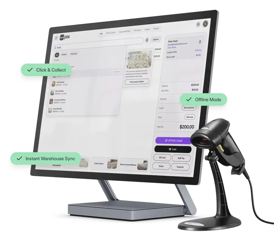 Skuno Point of Sale checkout screen.